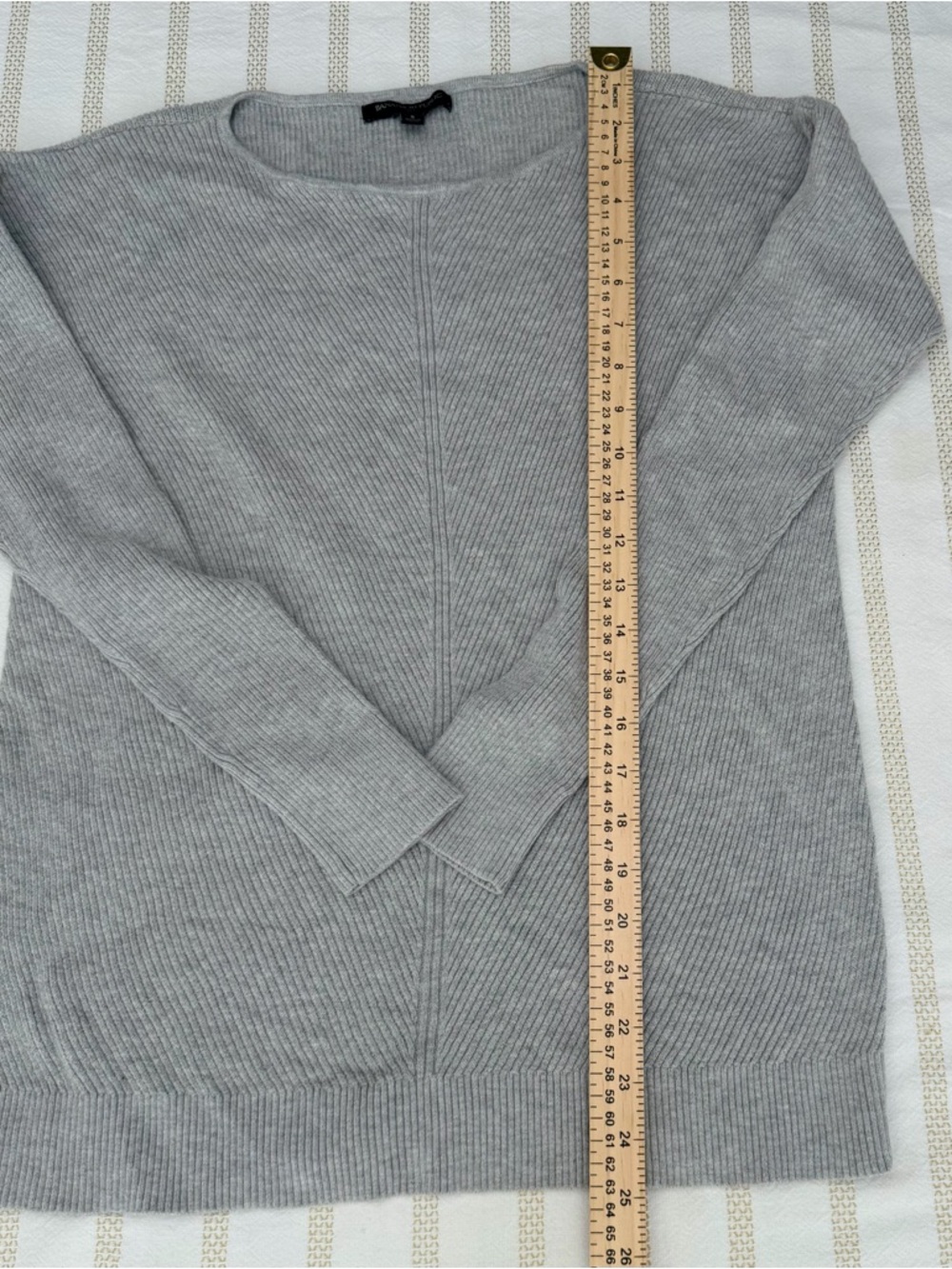 Banana Republic Ribbed Knit Sweater Gray Crew Neck Lightweight Size S - Picture 5 of 7